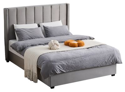 Java Bed Frame by Homelee - Grey Velvet