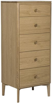 Hadley 5 Drawer Tall Chest - Natural Oak