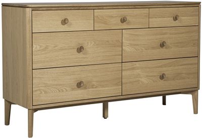 Hadley 7 Drawer Wide Chest - Natural Oak
