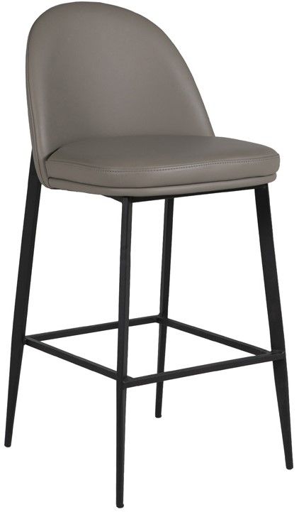Valent Leather Bar Stool - Dark Grey | Taupe