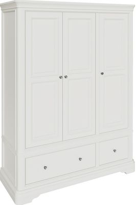 Mabel 3 Door 2 Drawer Wardrobe - Bone White | Taupe