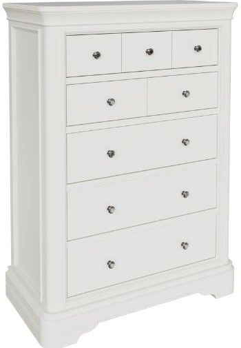 Mabel 8 Drawer Tall Chest - Bone White | Taupe