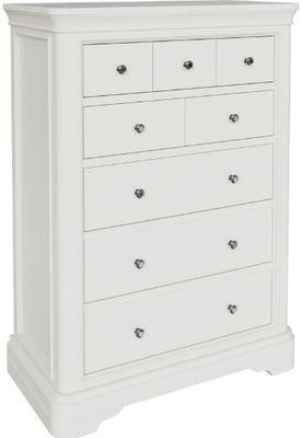 Mabel 8 Drawer Tall Chest - Bone White | Taupe