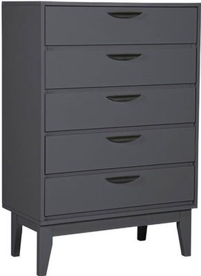 Luna 5 Drawer Tall Chest - Dark Grey | Taupe
