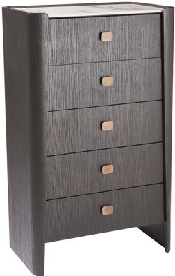 Rhodes 5 Drawer Tall Chest - Ebony