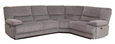 Gibson Corner Electric Recliner Sofa - Grey