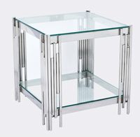 Belini Lamp Table - Stainless Steel and Glass
