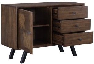 Nevada Double Sideboard - 1 Door &amp; 3 Drawers - Mindi Wood