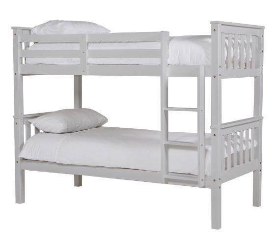Bronson Single Bunk Bed - Grey | White