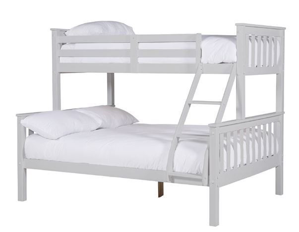 Bronson Triple Bunk Bed - Grey | White