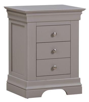 Province 3 Drawer Bedside Locker - Grey | White