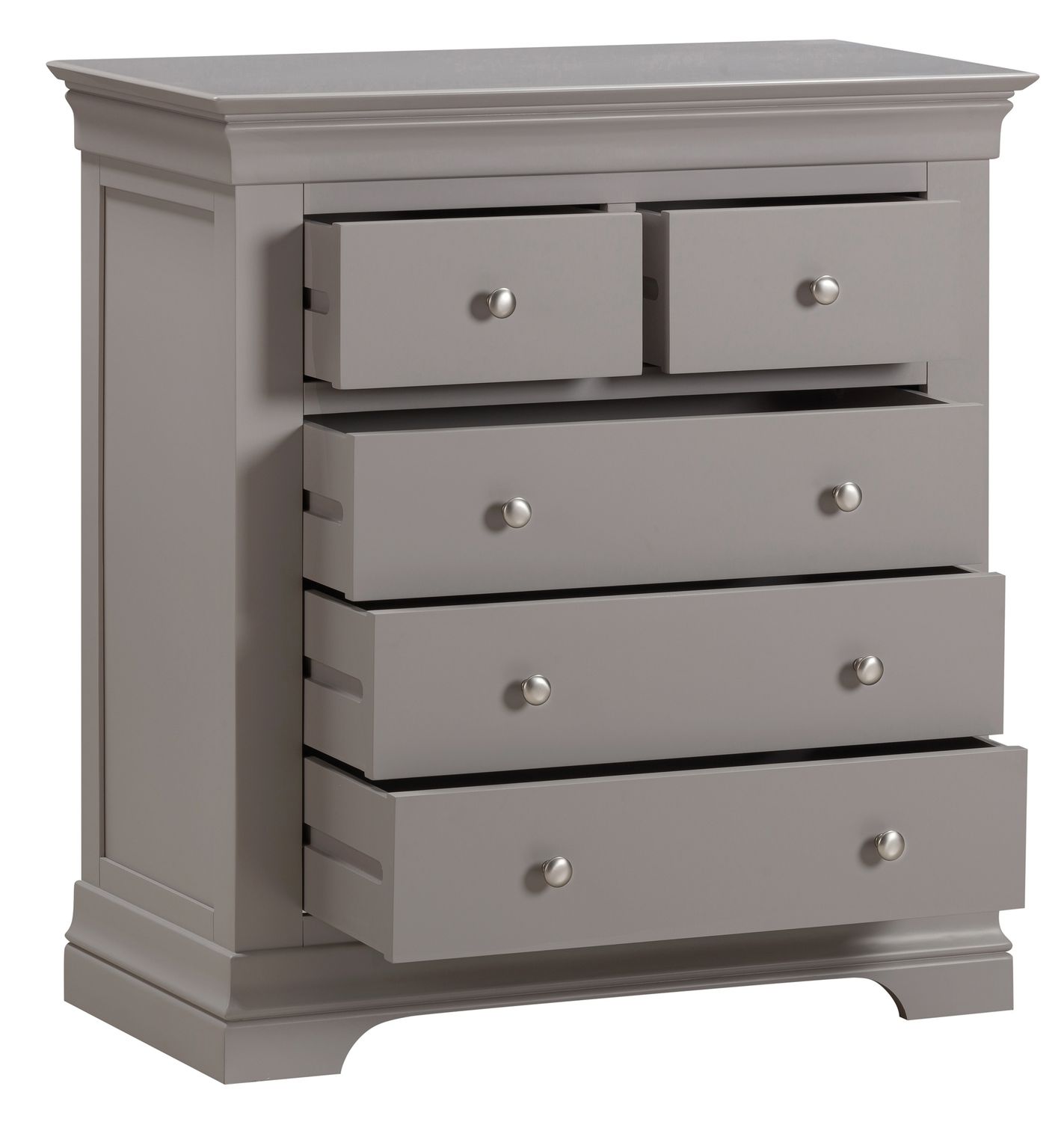 Province 2 over 3 Drawer Chest - Grey | White
