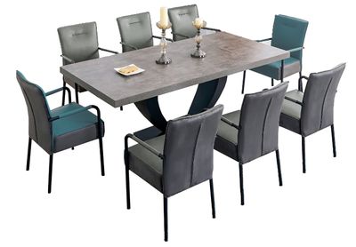 Hugo 2.1m Dining Table with Pedestal Leg - Grey | Oak | Walnut