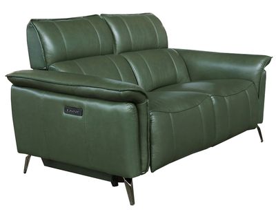 Matera Leather Electric 2 Seater - Olive Green