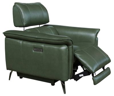 Matera Leather Electric Armchair - Olive Green