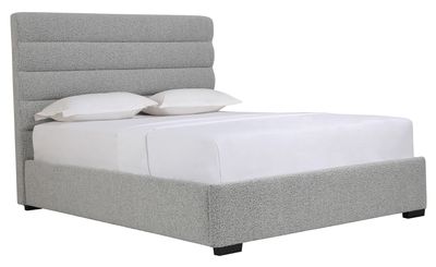 Boutique Upholstered Bed Frame - Mirror Grey Bouclé Fabric