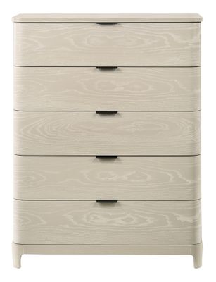 Chantilly Chest of 5 Drawers - Pale Cream Ash Grain Veneer
