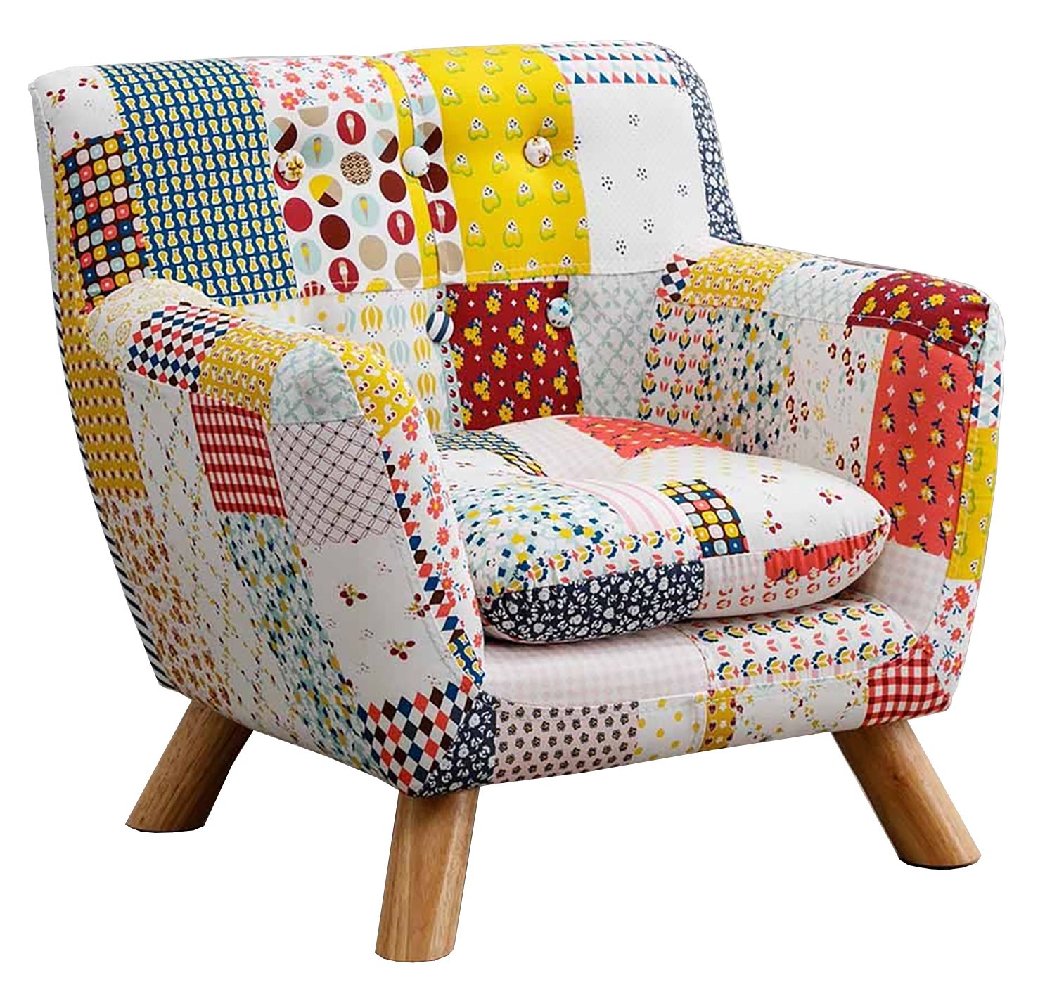 Annah Linen Patchwork Floral Kids Armchair