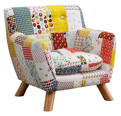 Annah Linen Patchwork Floral Kids Armchair