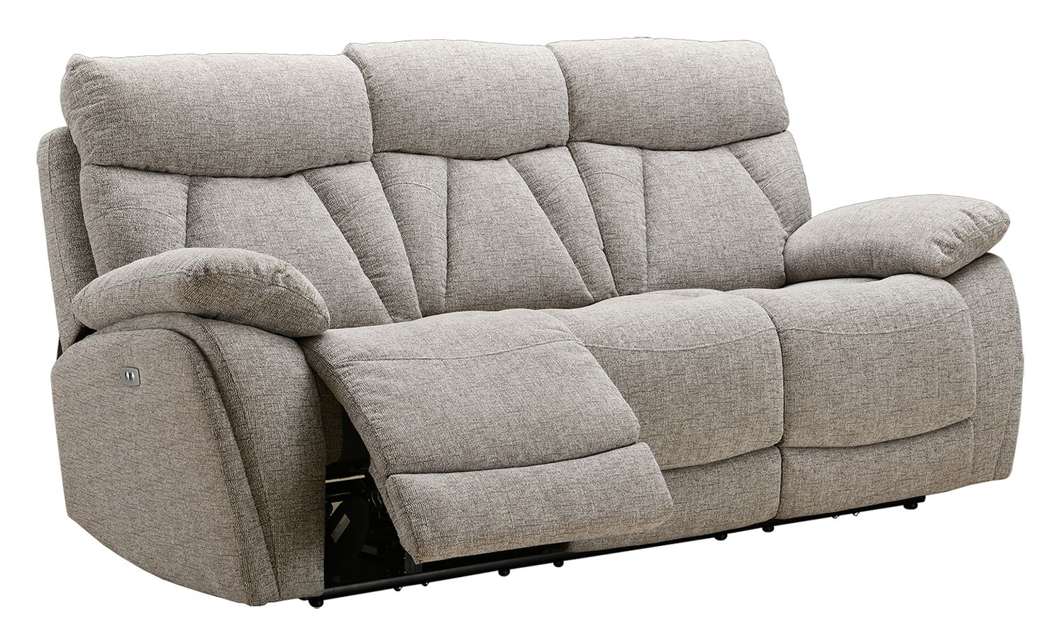 Boston Beige Electric Reclining 3 Seater