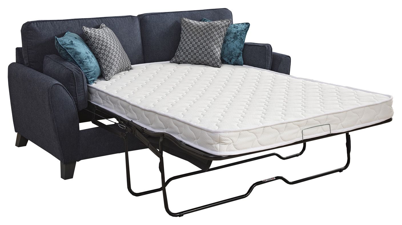 Cannes Sofa Bed - Navy Blue | Silver Fabric