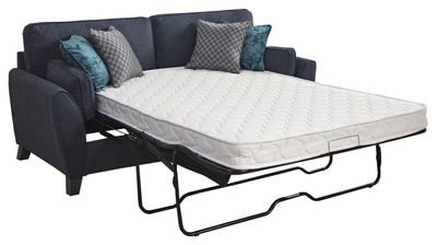 Cannes Sofa Bed - Navy Blue | Silver Fabric