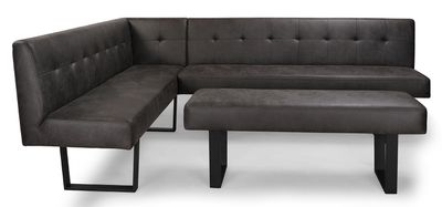 Hampton Corner Dining Bench - Dark Grey
