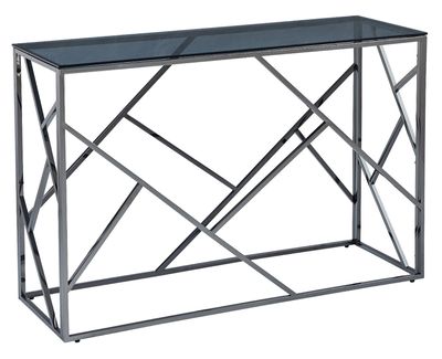 Cortez Console Table - Smoked Glass &amp; Titanium Frame