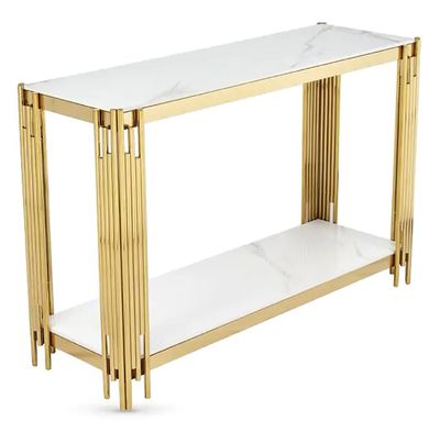 Belini Console Table - Gold and Sintered Stone
