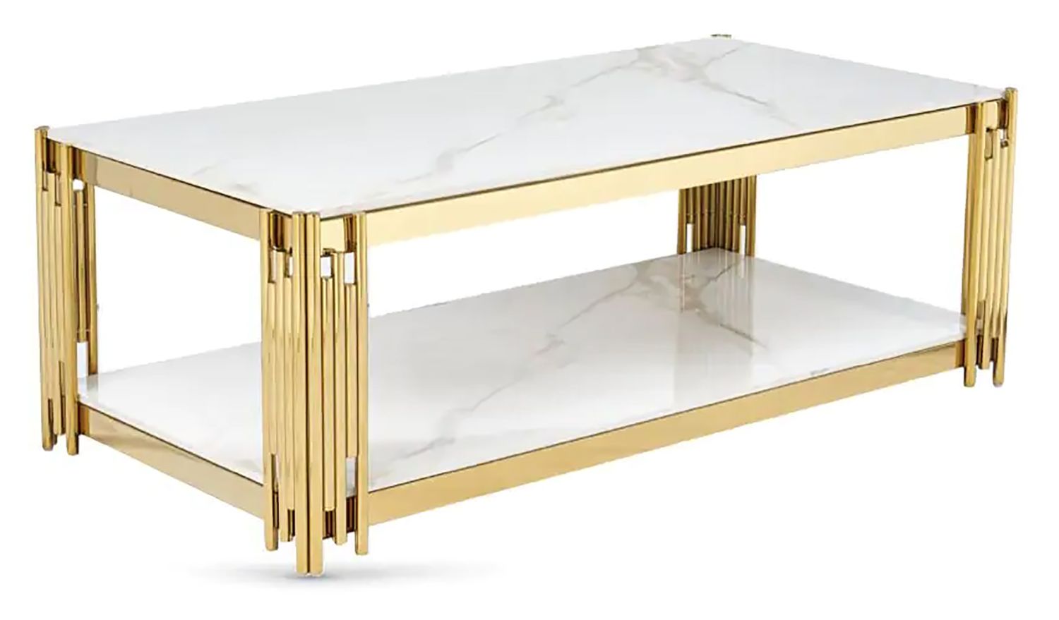 Belini Coffee Table - Gold and Sintered Stone