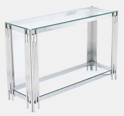 Belini Console Table - Stainless Steel and Glass