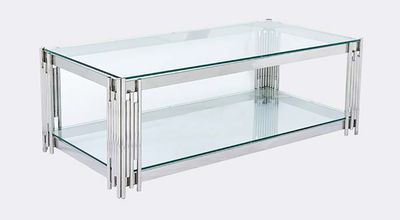 Belini Coffee Table - Stainless Steel and Glass