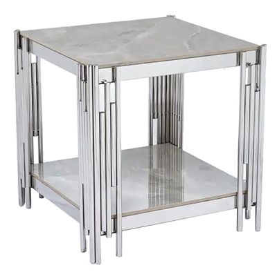 Belini Lamp Table - Stainless Steel and Sintered Stone