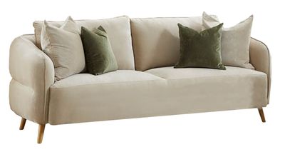 Clover 3 Seater Sofa - Beige Cream | Pine Green