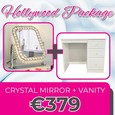 Hollywood Crystal Swivel Mirror &amp; Vanity Unit