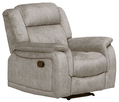 Porto Reclining Armchair - Beige | Grey Suede Fabric