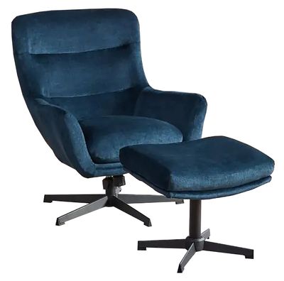 Isla Swivel Recliner with Footstool - Deep Ocean | Terra | Winter Moss