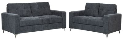 Millie 3+2 Sofa Set - Grey Chenille