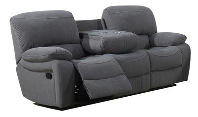 Baxter 3 Seater Manual Reclining Sofa - Dark Grey Fabric