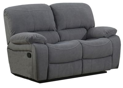 Baxter 2 Seater Manual Reclining Sofa - Dark Grey Fabric