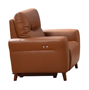 Florence Leather Electric Armchair - Brown | Taupe