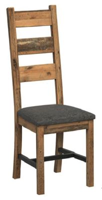 Bronx Reclaimed Oak Dining Chair - Fabric Seat