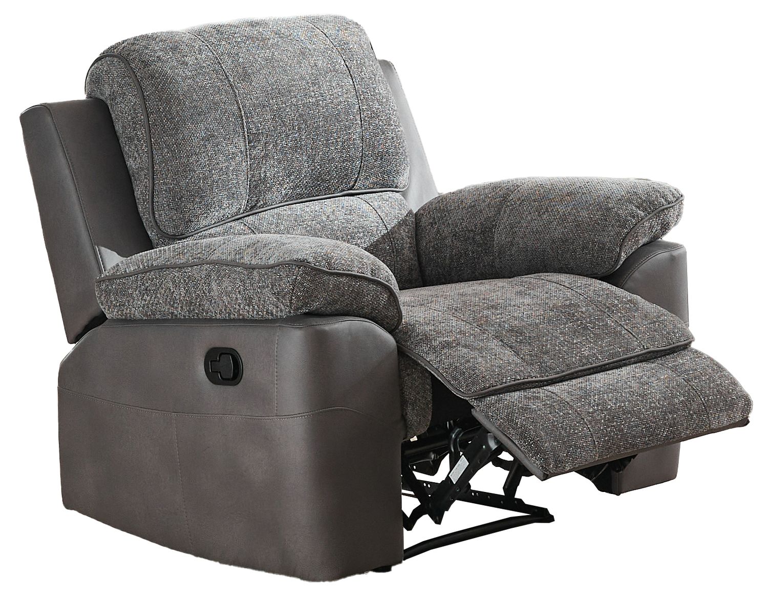 Durango Manual Reclining Armchair - Silver Grey Fabric
