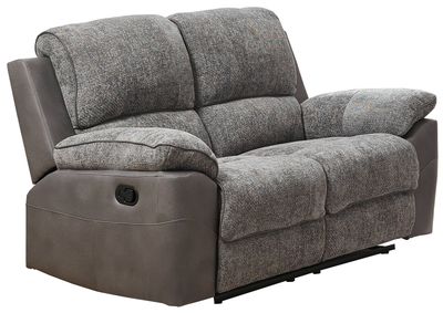 Durango Manual 2 Seater Sofa - Silver Grey Fabric