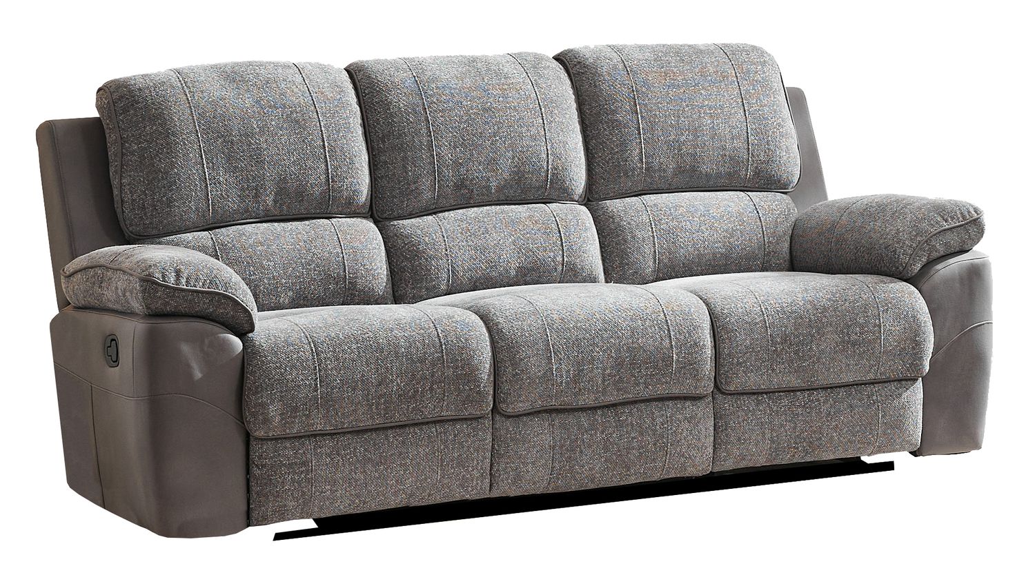 Durango Manual 3 Seater Sofa - Silver Grey Fabric