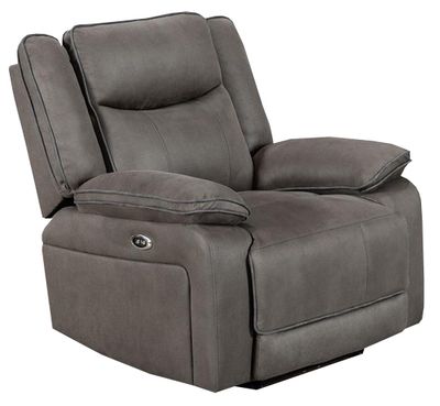 Ashford Electric Reclining Armchair - Brown Grey Fabric