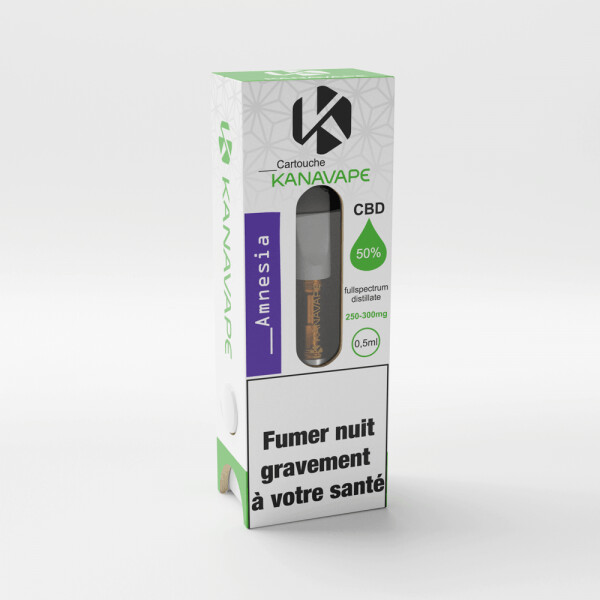 Cartouche de vapotage 50% cannabinoïdes plus CBD - Amnesia