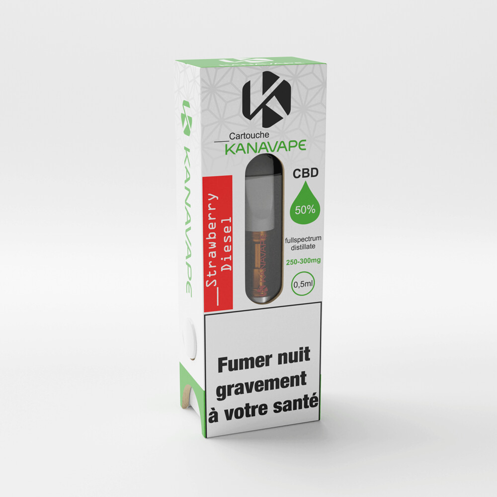 Cartouche de vapotage 50% cannabinoïdes plus CBD - Strawberry Diesel