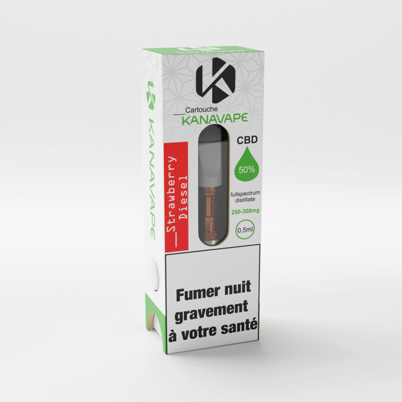 Cartouche de vapotage 50% cannabinoïdes plus CBD - Strawberry Diesel