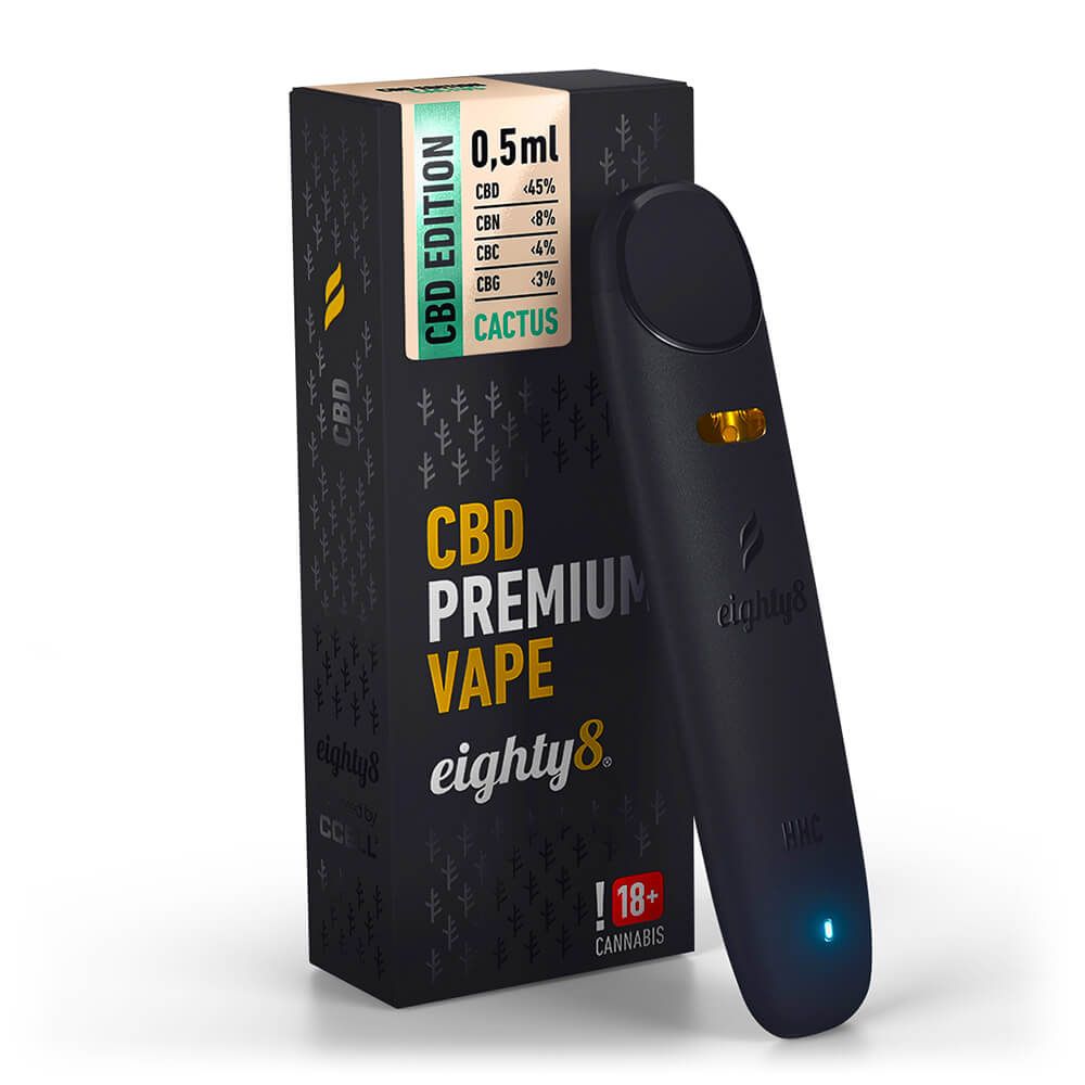 Eighty8 Cactus 45% CBD Stylo Vape Jetable (10pcs/présentoir) 0,5ml ou 2ml